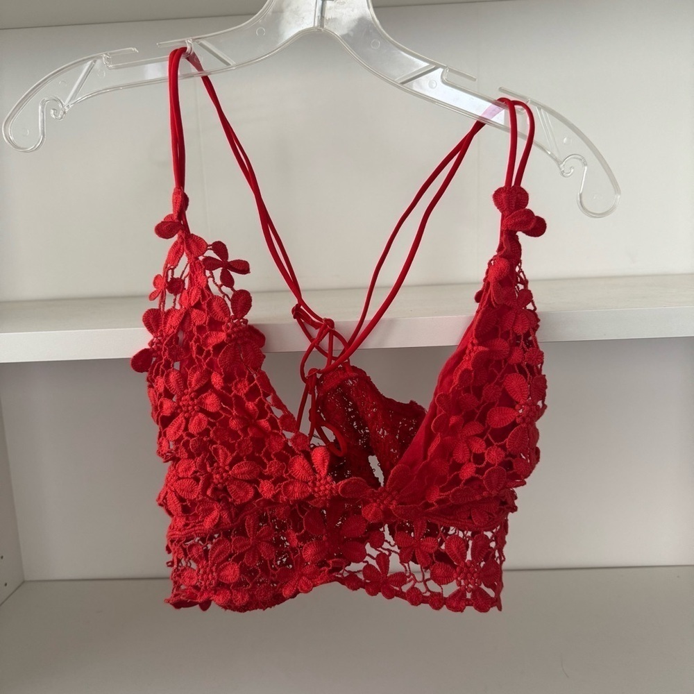 FREE PEOPLE Miss Dazzie Bralette Red - Picture 4 of 5